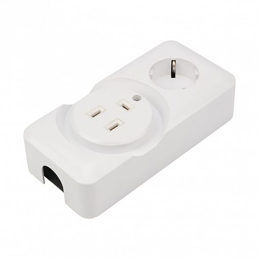 Розетка силовая для электроплиты РШ Rexant, двойная, 32А/16A, 250 В, 2Р+РЕ, белая фото