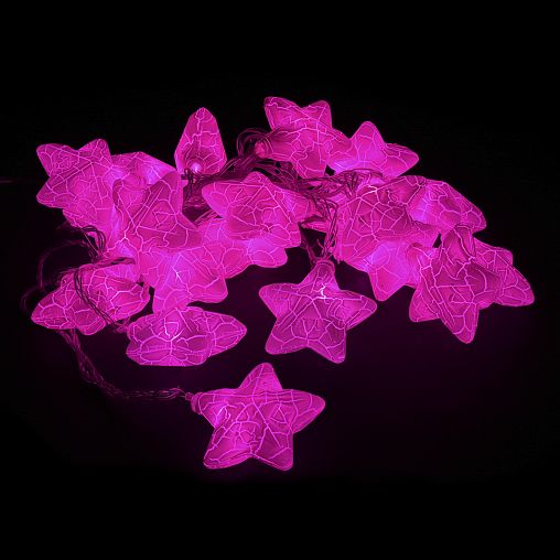 Электрогирлянда Vegas Нить Звездочки, 20 LED ламп, 5 м, розовая фото