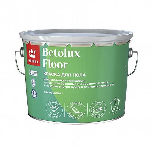 Краска для пола Betolux Floor (Бетолюкс Флор) TIKKURILA, уретано-алкидная, база А, белая, 9 л фото