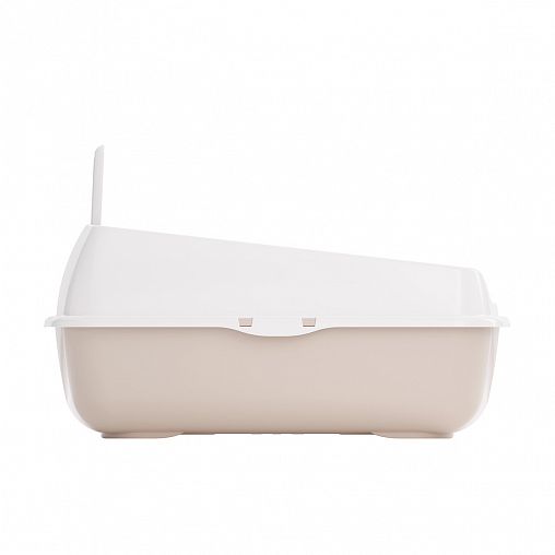 Набор для кошек Альтернатива, лоток с высоким бортом, сеткой и совком, бежевый фото