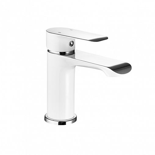 Смеситель для раковины с коротким изливом Fashun A1082-8, хром/белый фото