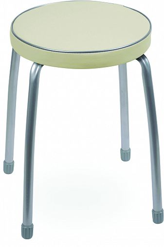 Табурет Nika Фабрик 2, мягкое круглое сиденье, d 32 см, слоновая кость фото