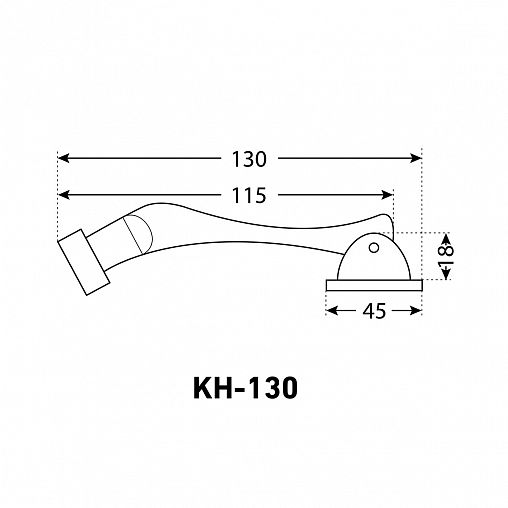 Фиксатор дверной Аллюр КН-130 BROWN, «козья ножка», коричневый фото