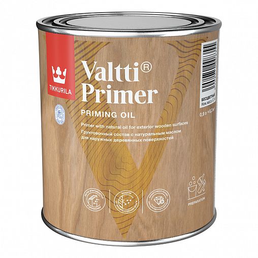 Грунт-антисептик Valtti Primer (Валтти Праймер) TIKKURILA, 0,9 л, бесцветный фото