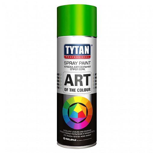 Аэрозольная краска Tytan Professional Art of the color, глянцевая, 400 мл, RAL 6018, светло-зеленая фото