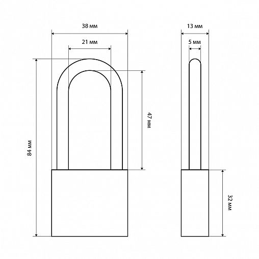 Замок навесной Стандарт HG-340L, d 5,5 мм, 3 ключа фото
