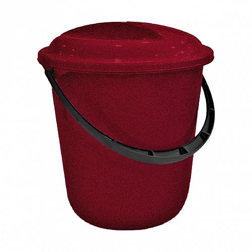 Ведро Spin&Clean Rock'n'Roll, с крышкой, 7 л, бордо фото
