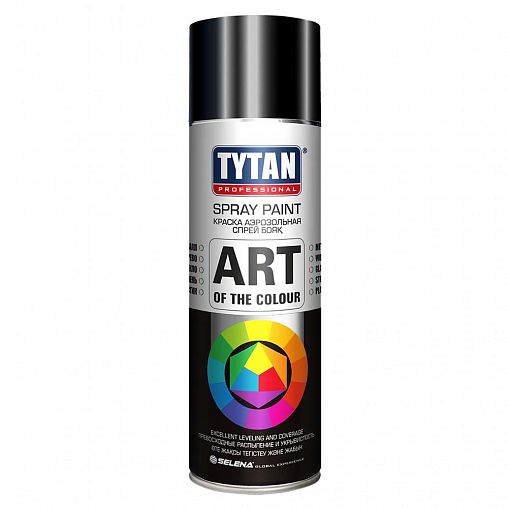 Аэрозольная краска Tytan Professional Art of the color, глянцевая, 400 мл, RAL 9005, черная фото