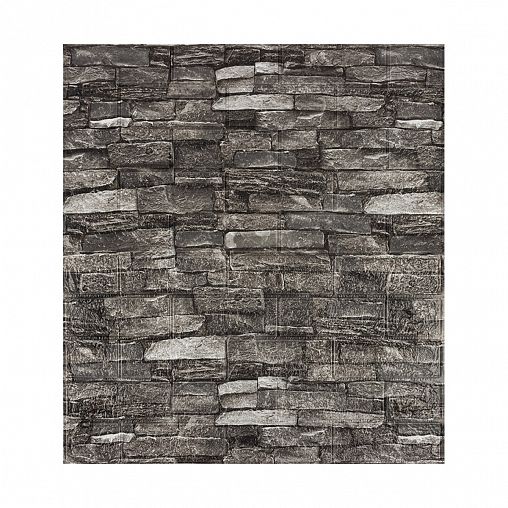 Панель стеновая самоклеящаяся Рыжий кот Кирпич, 70 х 77 см, серая фото