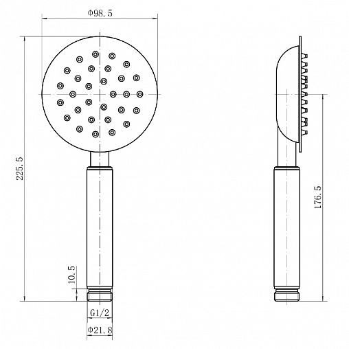 Лейка для душа Fashun A004-21, 1 режим, бронза фото