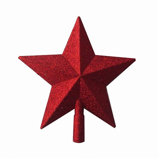 Верхушка на елку Звезда, 19 x 19 см, красная фото
