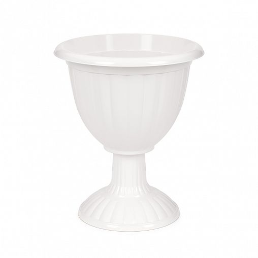 Вазон на высокой ножке Альтернатива Жасмин, 18 л, белый фото