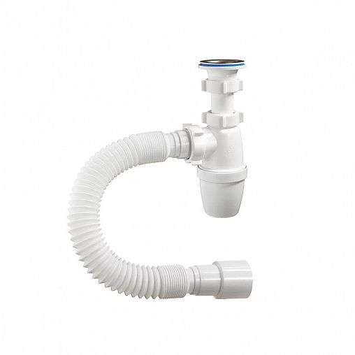 Сифон бутылочный Orio, 1 1/4" x 40 мм, с гофротрубой фото