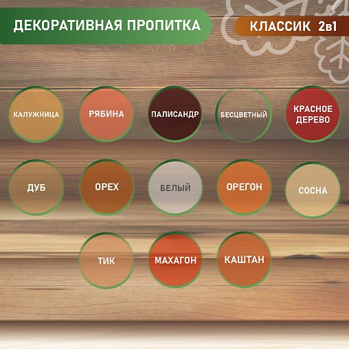Декоративная пропитка для дерева Drevika Классик 2 в 1, полуматовая, 2,7 л, белая фото