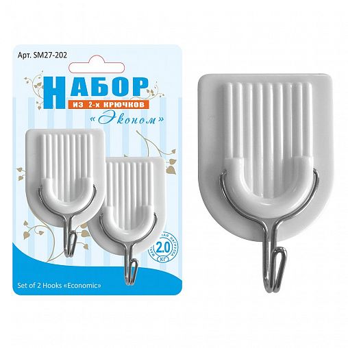 Крючки самоклеящиеся Мультидом Эконом SM27-202, 2 шт фото