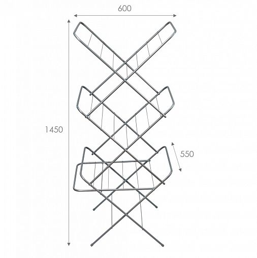 Сушилка для белья напольная Violet Оптима, сушильное полотно 15 м, металлик фото