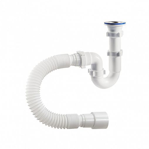 Сифон прямоточный Orio, 1 1/2" x 40, с гофротрубой фото