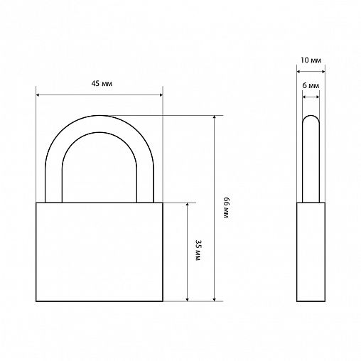 Замок навесной Стандарт HG-350, d 6 мм, 3 ключа фото