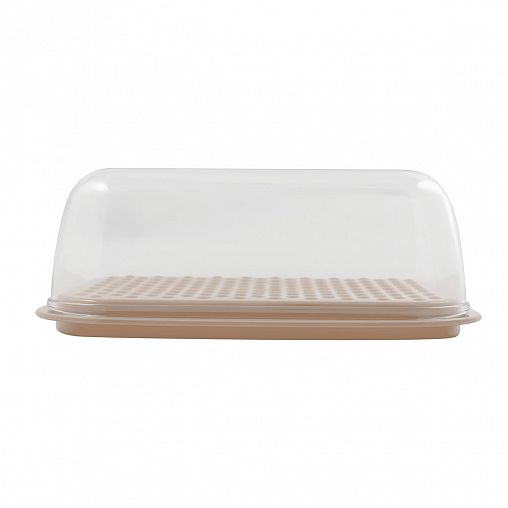 Масленка Plast Team, двухсторонняя, 14,5 x 11 x 5,5 см, шоколадный мокко фото