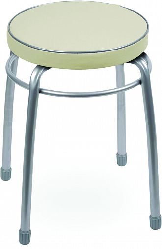 Табурет Nika Фабрик 1, мягкое круглое сиденье, d 32 см, слоновая кость фото