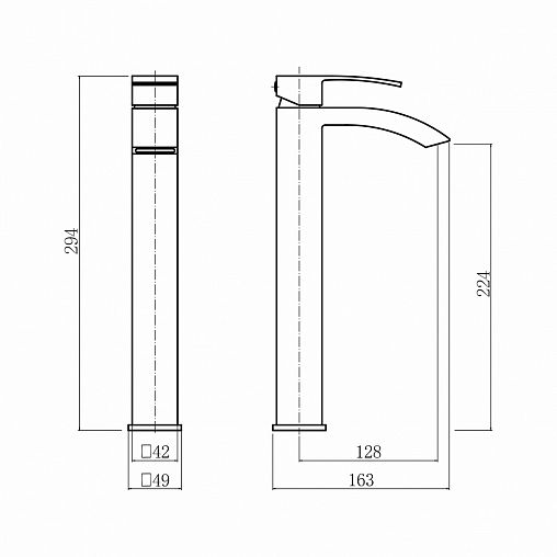 Смеситель для раковины с коротким изливом Fashun A51218, сатин фото