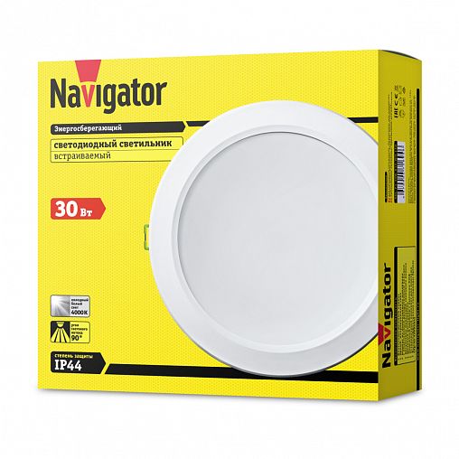 Светильник светодиодный встраиваемый Navigator NDL-P1, 30 Вт, 4000 К, d 222 мм фото