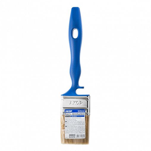 Кисть плоская для лаков Акор Мастер, искусственная щетина, пластиковая ручка, 50 x 15 мм фото