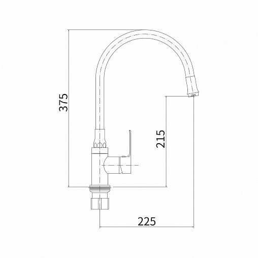Смеситель для кухни Fashun A4082-8, с гибким изливом, белый/хром фото