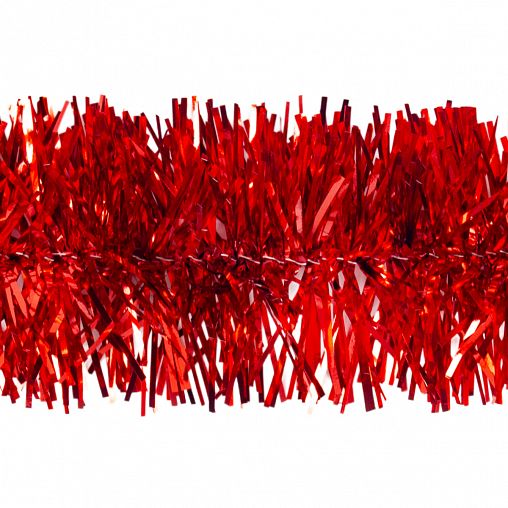 Мишура, 5 x 200 см, красная фото