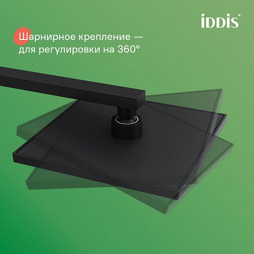 Душевая система с тропическим душем IDDIS Bild, черная матовая фото