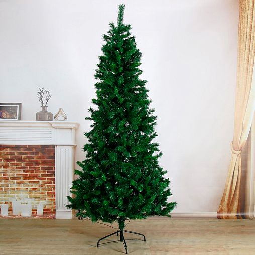 Ель фиброоптическая Зимнее волшебство, цветные огоньки, 210 см, зеленая фото