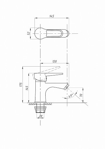 Смеситель для раковины с коротким изливом Fauzt FZS-242-B100, однорычажный, хром фото