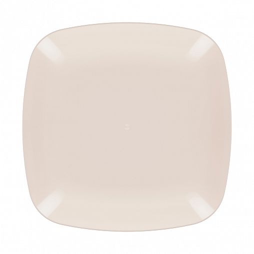Тарелка десертная Альтернатива Квадро, пластиковая, 22 см, бежевая фото
