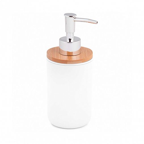 Дозатор для жидкого мыла Альтернатива Бамбук, белый фото