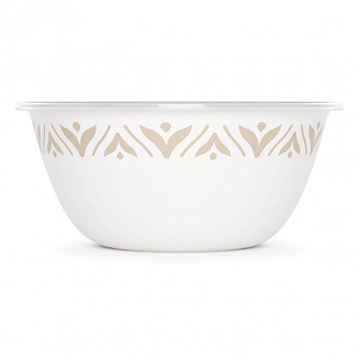 Миска пластиковая Альтернатива Эстетика, с крышкой, 3,5 л, бело-бежевая фото