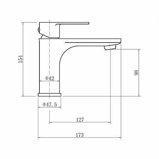 Смеситель для раковины с коротким изливом Fashun A51119-17, графит фото