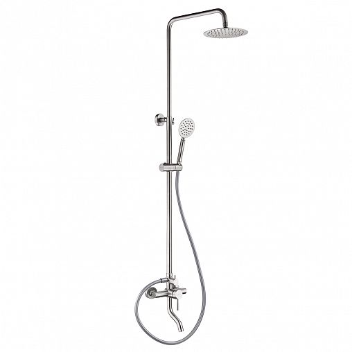 Душевая система с тропическим душем Fashun A52409, со смесителем, сатин фото