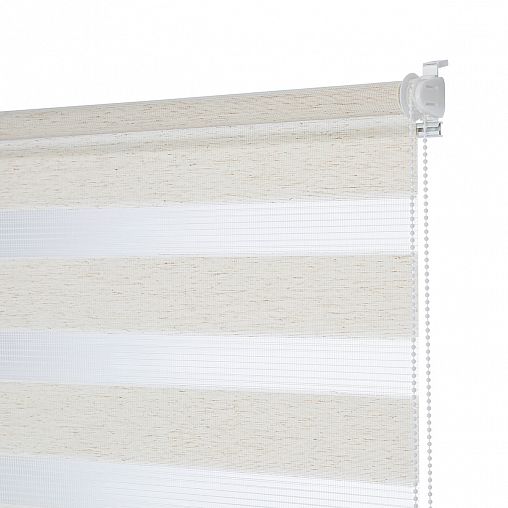 Рулонная штора день-ночь Decofest Бейс, эко-бежевая, миниролл, 80 x 160 см фото