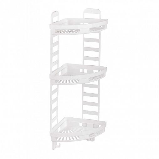 Полка в ванную угловая Альтернатива Трансформер 3-х ярусная, 25 x 18 x 58 см, белая фото