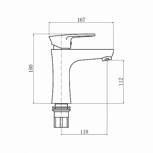 Смеситель для раковины с коротким изливом PLStart PL1005-17, хром/графит фото
