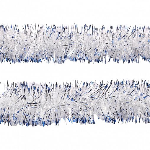 Мишура, с синей кромкой SYMTA-1623208, 10 x 200 см, серебро фото