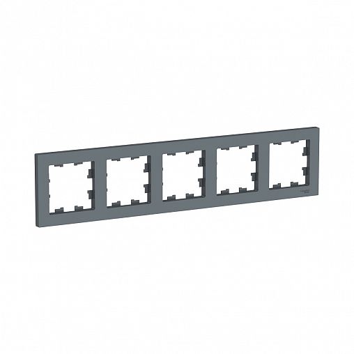 Рамка Systeme (Schneider) Electric Atlasdesign, 5-постов, грифель фото