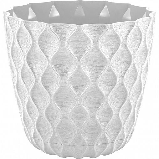 Горшок для цветов InGreen Wave, с поддоном, 2,5 л, белоснежный жасмин фото