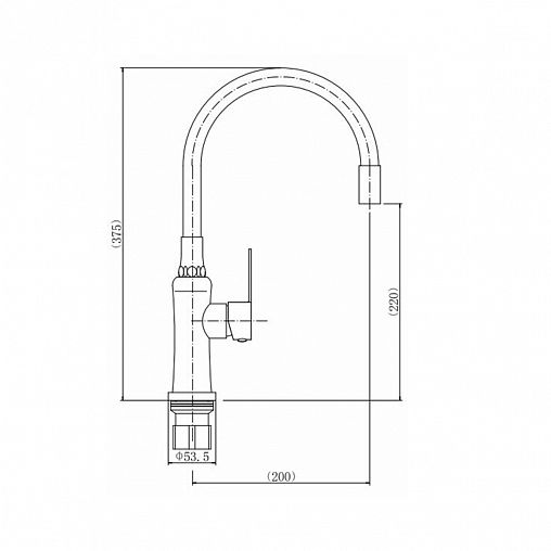 Смеситель для кухни Fashun A54801-12, с гибким изливом, сатин/серый фото