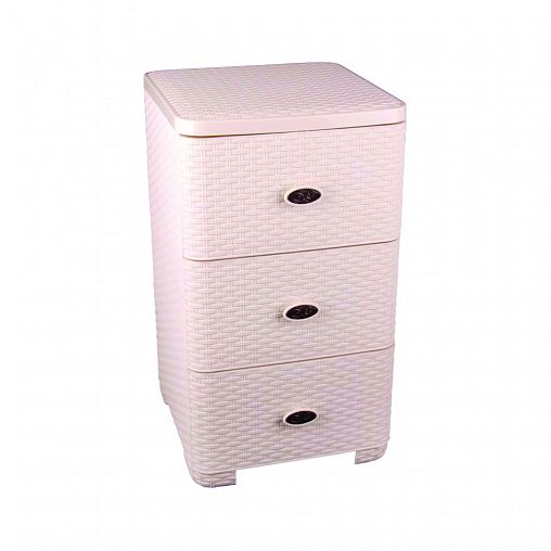 Комод трехсекционный Альтернатива Плетенка, 37,5 x 36 x 63 см, слоновая ...