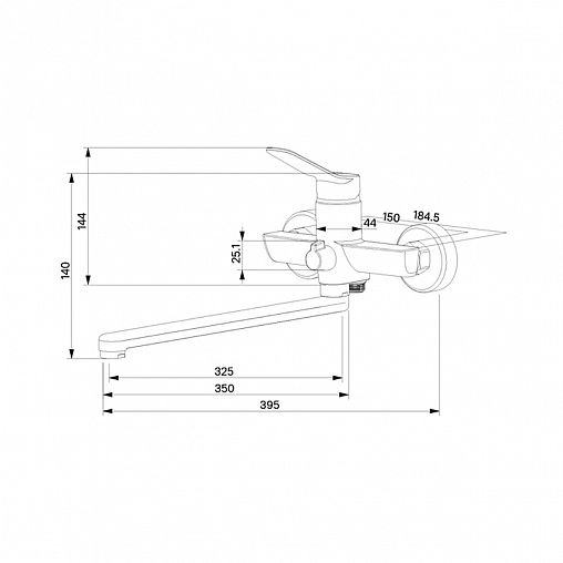 Смеситель для ванны с душем Milardo Enjoy, с длинным изливом, глянцевый хром фото