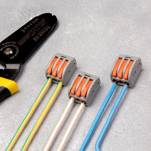 Клемма универсальная Rexant СМК 222-413, 3-проводная, 0,08 - 2,5/4 мм², серая, 20 шт фото