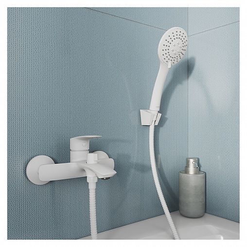 Смеситель для ванны с душем Milardo Rora, белый матовый фото