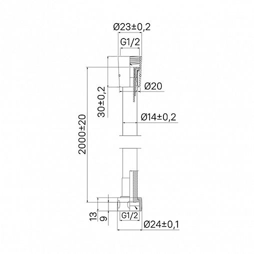 Шланг для душа Milardo 230P200M19, 2 м фото