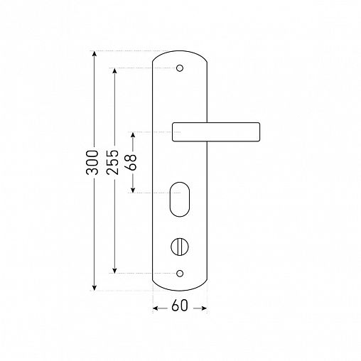 Ручка дверная на планке Аллюр РН-А300 Y, универсальная, матовый никель фото